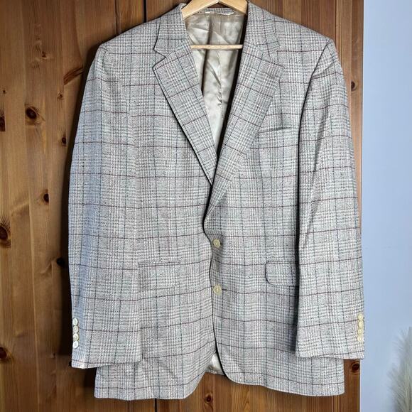 Orvis Other - Vintage Orvis Plaid Blazer Sports Coat Mens 44L Brown Tan Classic Professional